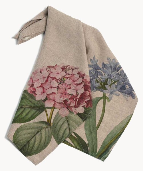 Ľanové kuchynské utierky Hydrangea & Agapanthus, 2 ks