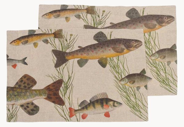 Ľanové prestierania Freshwater Fish, 2 ks