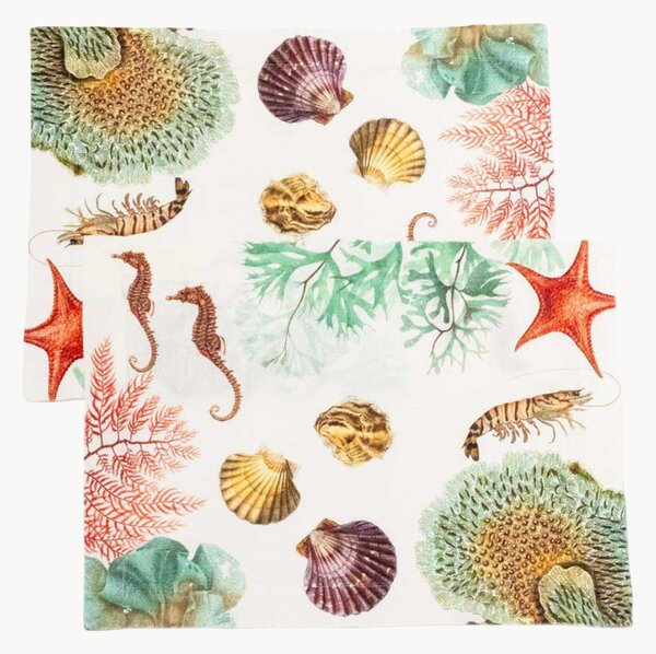 Ľanové prestierania Ocean Animals, 2 ks