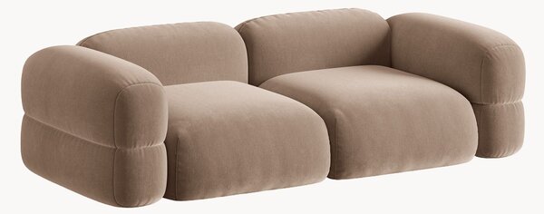 Modulárna zamatová pohovka Roger (3-miestna), Š 250 cm