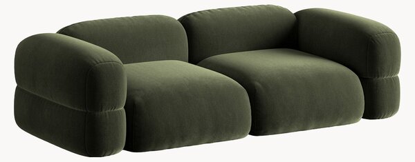 Modulárna zamatová pohovka Roger (3-miestna), Š 250 cm