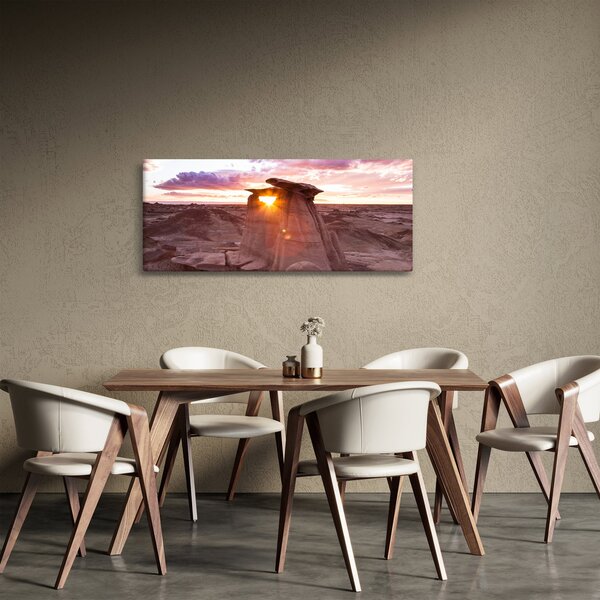 Obraz - západ slnka na púšti (120x50 cm)