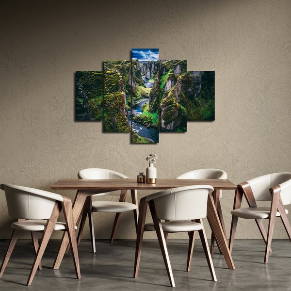 Obraz - Rieka v skalnatom údolí (150x105 cm)