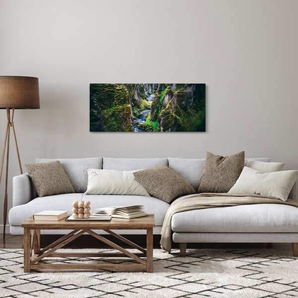 Obraz - Rieka v skalnatom údolí (120x50 cm)