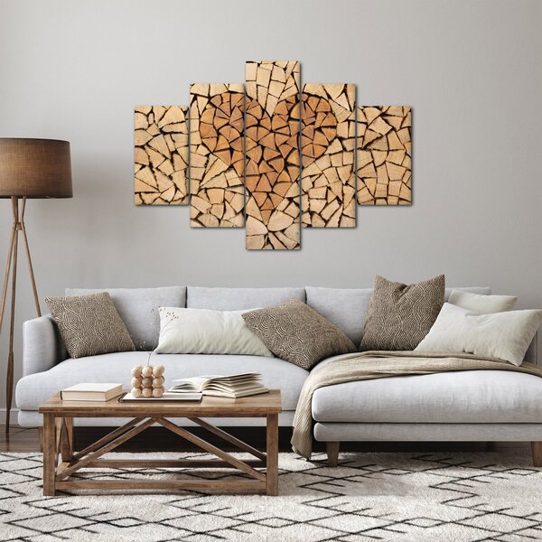 Obraz - Srdce z dreva (150x105 cm)