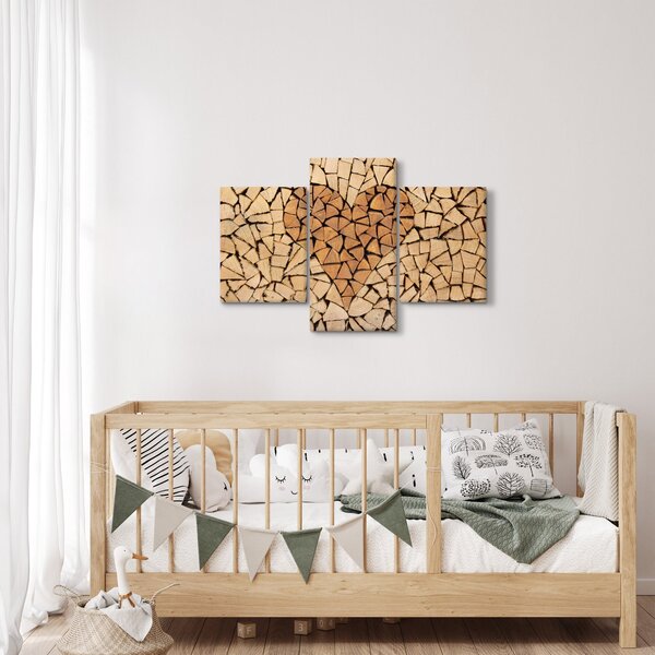 Obraz - Srdce z dreva (90x60 cm)