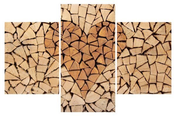 Obraz - Srdce z dreva (90x60 cm)