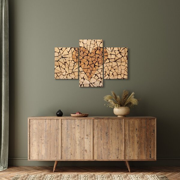 Obraz - Srdce z dreva (90x60 cm)