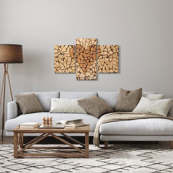 Obraz - Srdce z dreva (90x60 cm)
