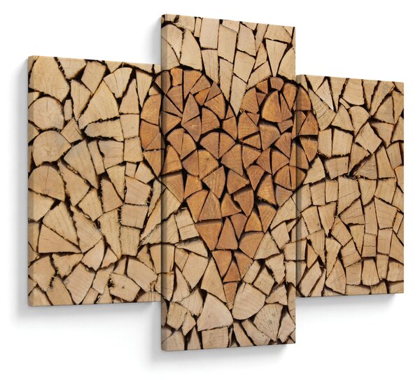 Obraz - Srdce z dreva (90x60 cm)