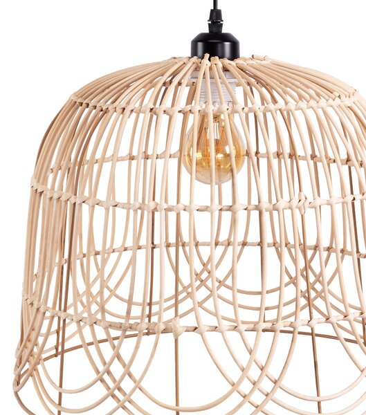Toolight Boho, stropné svietidlo 40cm 1xE27 APP1352-1CP, čierna-prírodná hnedá, OSW-05765
