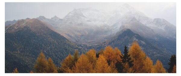 Obraz - Výhľad na hrebene hôr (120x50 cm)