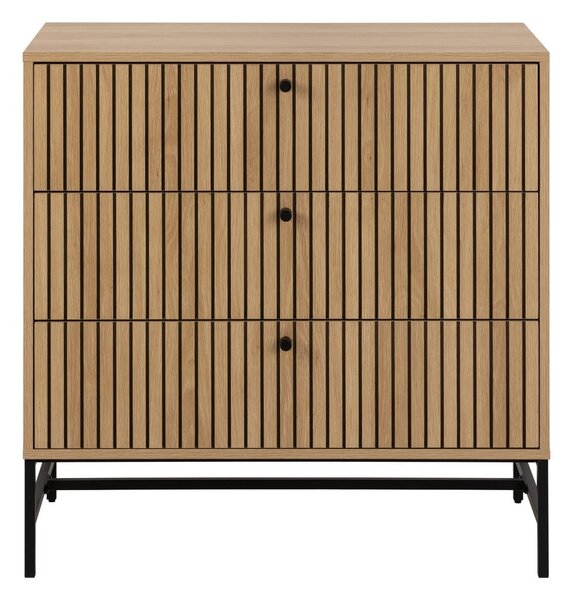 Komoda v dekore duba v prírodnej farbe 81x80x40 cm Albany – Actona