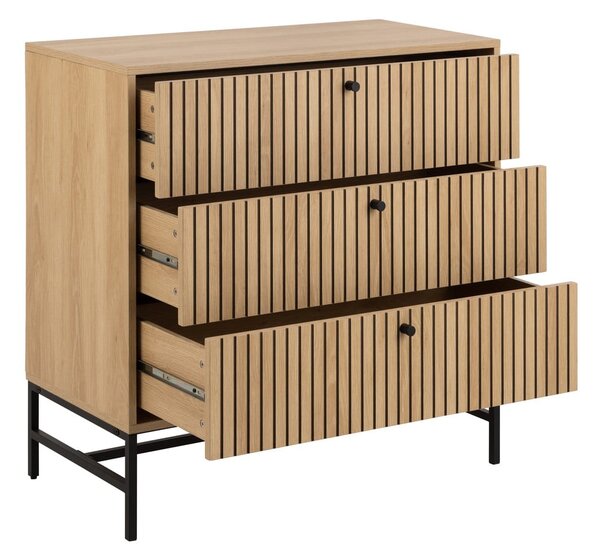 Komoda v dekore duba v prírodnej farbe 81x80x40 cm Albany – Actona