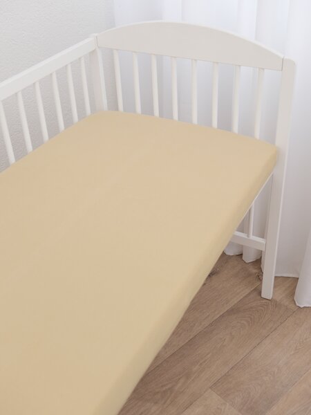 Jersey plachta do postieľky Classic 60 x 120 cm – béžová