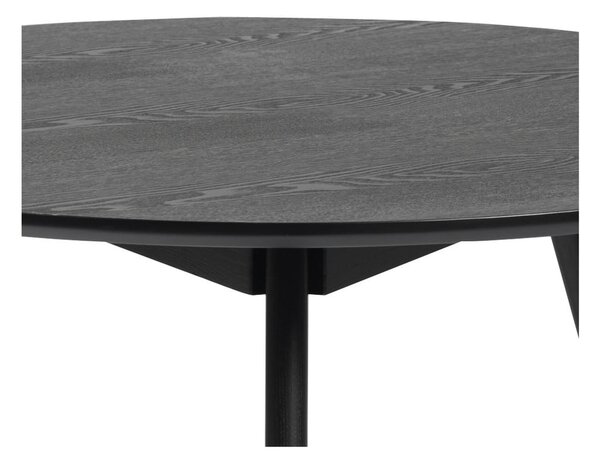 Čierny konferenčný stolík Rowico YuRAi , ⌀ 90 cm