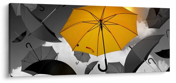 Obraz žltého dáždnika (120x50 cm)