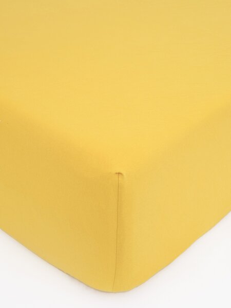 Jersey plachta do postieľky Classic 60 × 120 cm - horčicová