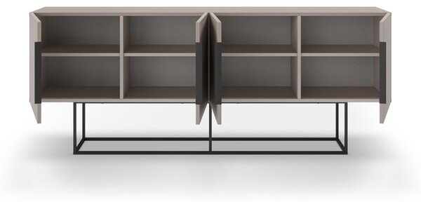 Sivo-béžová nízka komoda 200x80 cm Titan – Marckeric