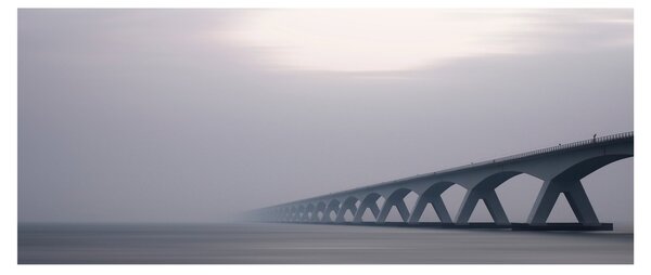 Obraz mosta v hmle (120x50 cm)