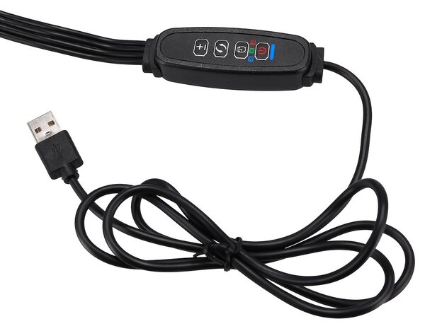 JU Univerzálna rastlinná lampa so štyrmi svetelnými panelmi, napájaná cez USB bez napájacieho adaptéra