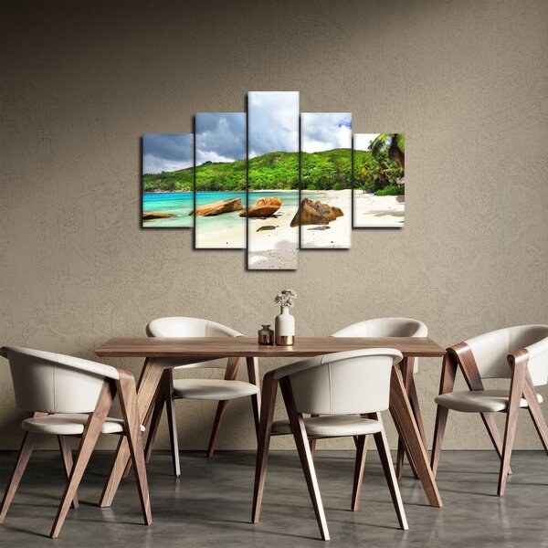 Obraz - Seychely, pláž Takamaka (150x105 cm)