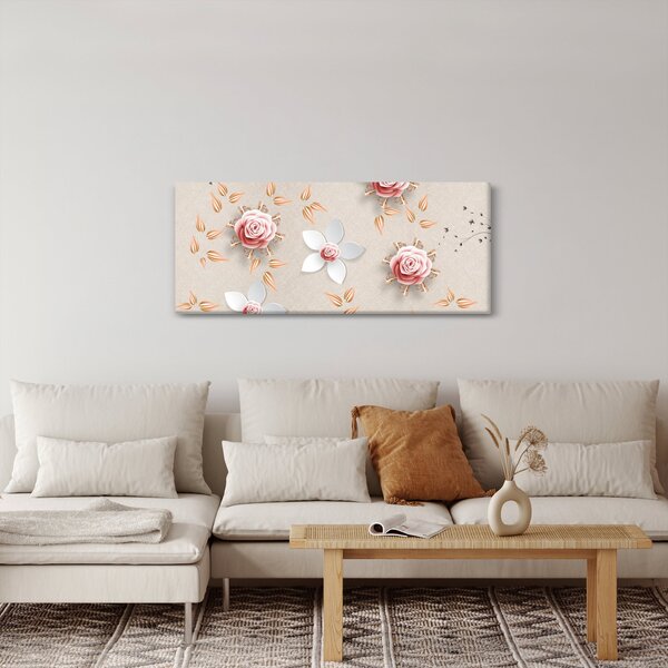 Obraz - Kvety ruží (120x50 cm)
