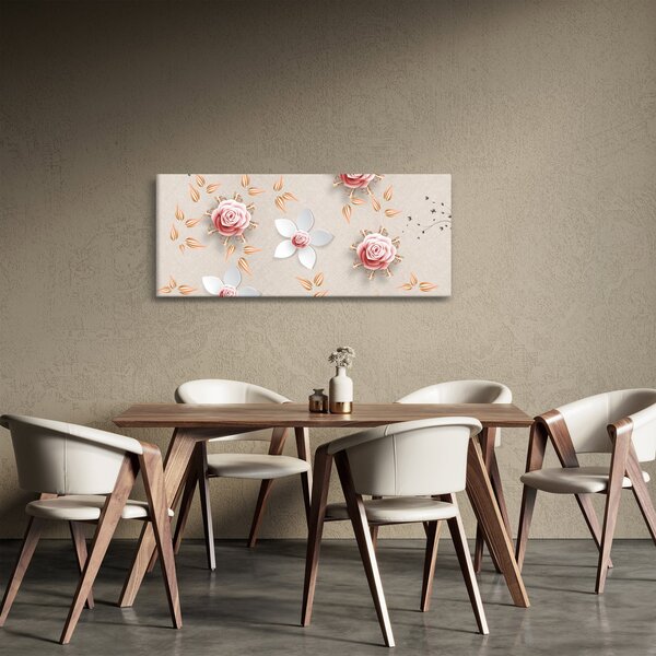 Obraz - Kvety ruží (120x50 cm)