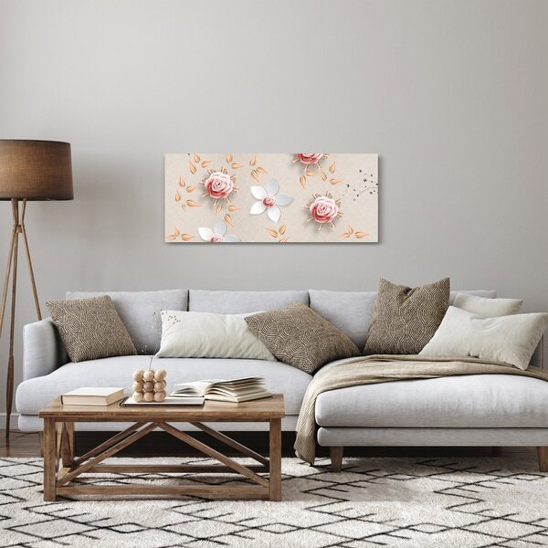 Obraz - Kvety ruží (120x50 cm)
