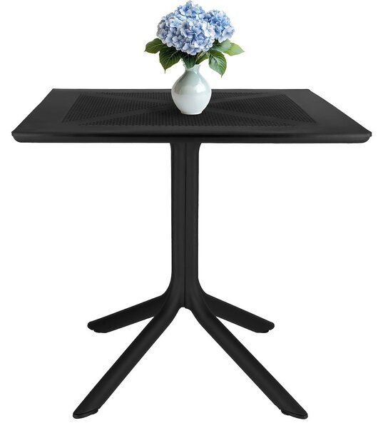 Dekorstudio Plastový záhradný stolík s UV ochranou 80 x 80 cm, čierny