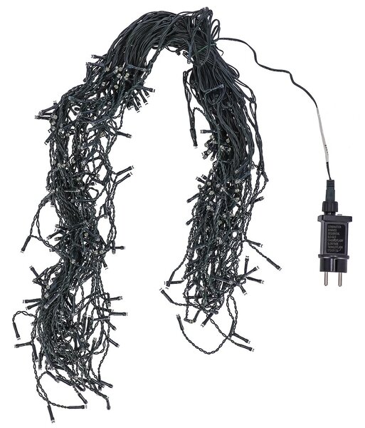 JU Záves s ľadovými kvapkami a osvetlením, 400 LED, 300 cm, teplá biela, napájaný zo siete, vonkajší