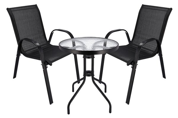 JU Sada 2 skladacích stoličiek FIESTA + stolík s priemerom 60 cm