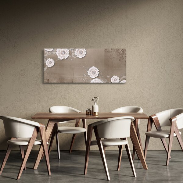 Obraz - Drapérie s kvetmi (120x50 cm)