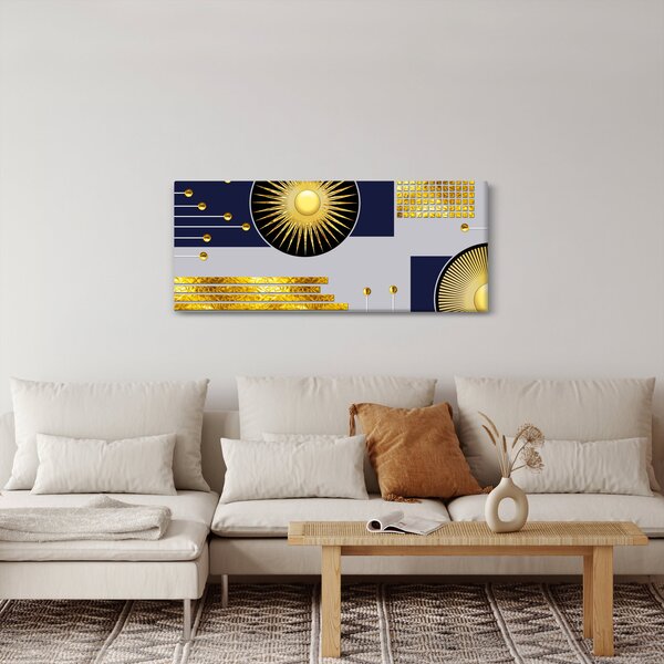 Obraz - Zlaté kruhy (120x50 cm)