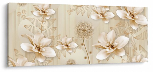 Obraz - Kompozícia zlatých kvetov (120x50 cm)