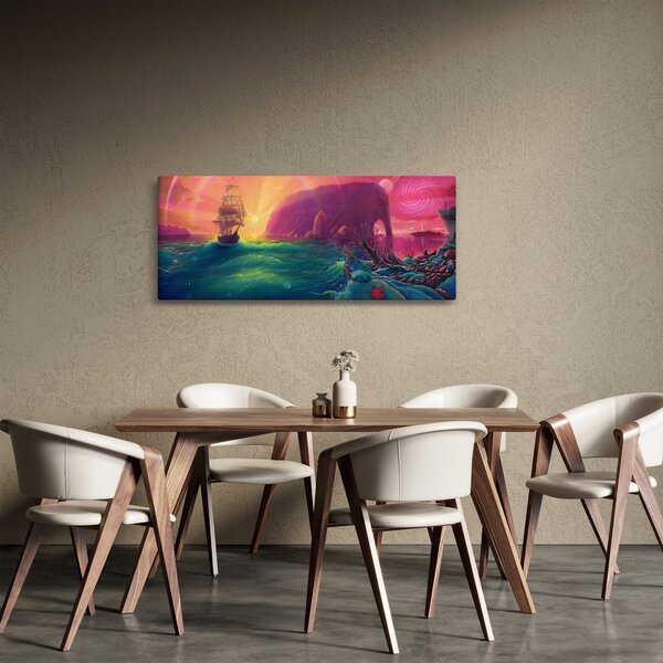 Obraz - Olejomaľba, Plavba do fantastickej ríše (120x50 cm)