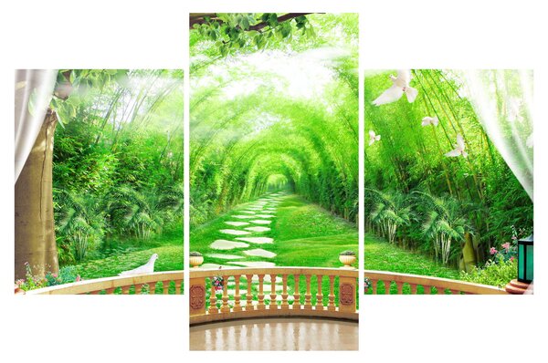 Obraz - Výhľad na tropickú záhradu (90x60 cm)
