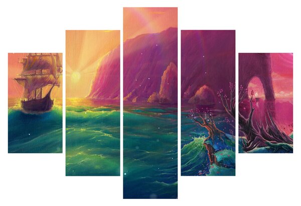 Obraz - Olejomaľba, Plavba do fantastickej ríše (150x105 cm)