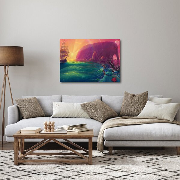 Obraz - Olejomaľba, Plavba do fantastickej ríše (70x50 cm)