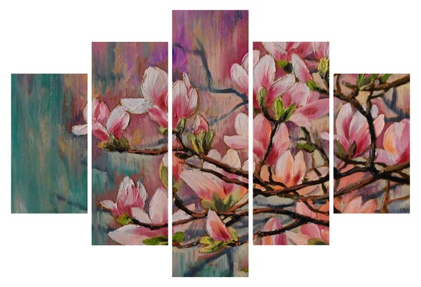 Obraz - Olejomaľba, Rozkvitnutá sakura (150x105 cm)
