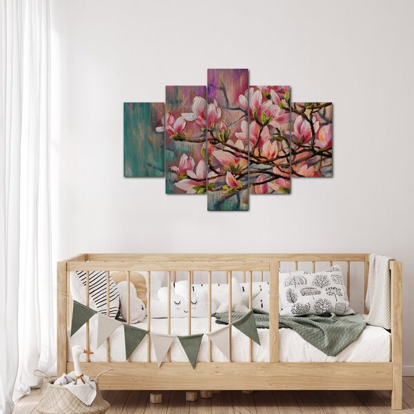 Obraz - Olejomaľba, Rozkvitnutá sakura (150x105 cm)