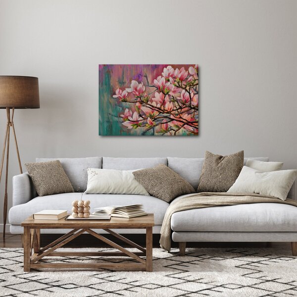 Obraz - Olejomaľba, Rozkvitnutá sakura (70x50 cm)