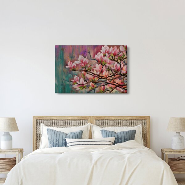 Obraz - Olejomaľba, Rozkvitnutá sakura (90x60 cm)