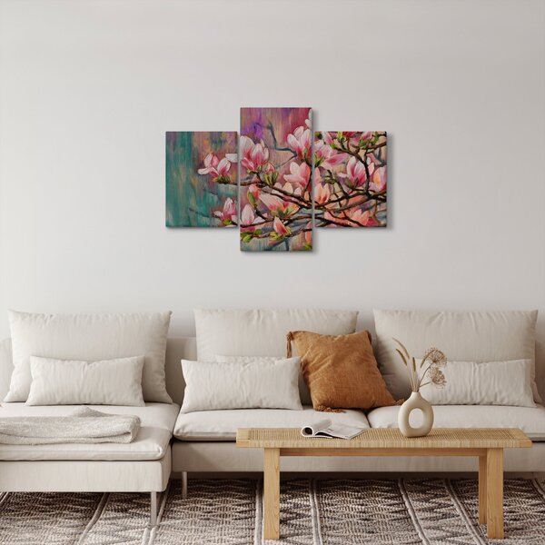 Obraz - Olejomaľba, Rozkvitnutá sakura (90x60 cm)