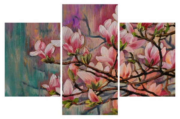 Obraz - Olejomaľba, Rozkvitnutá sakura (90x60 cm)
