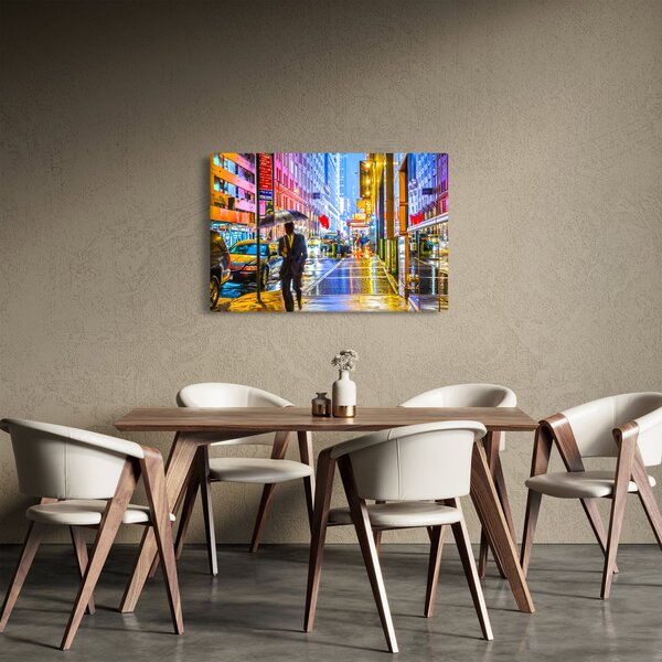 Obraz - Mesto v neónovej žiare (90x60 cm)