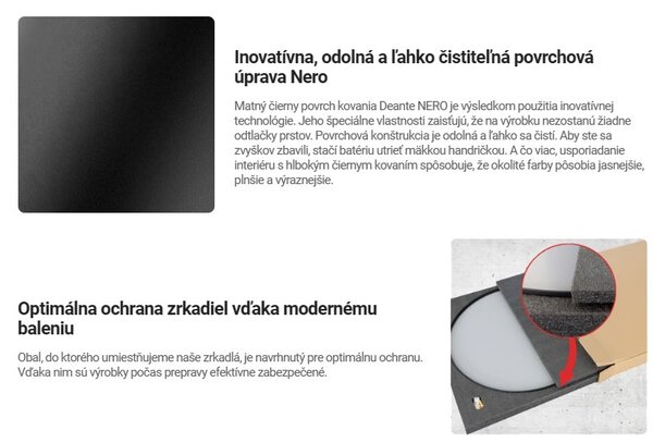 Deante Round, okrúhle zrkadlo v čiernom ráme 60 cm, čierna matná, DEA-ADR_N831