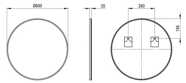 Deante Round, okrúhle zrkadlo v čiernom ráme 60 cm, čierna matná, DEA-ADR_N831