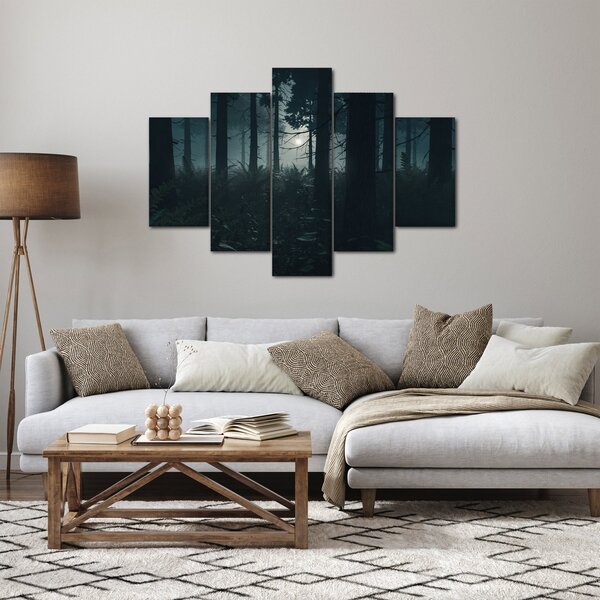Obraz - Paprade v mesačnom svite (150x105 cm)