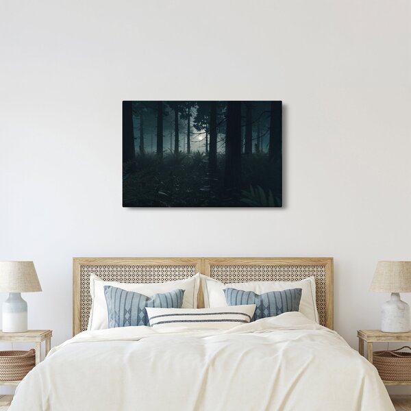 Obraz - Paprade v mesačnom svite (90x60 cm)